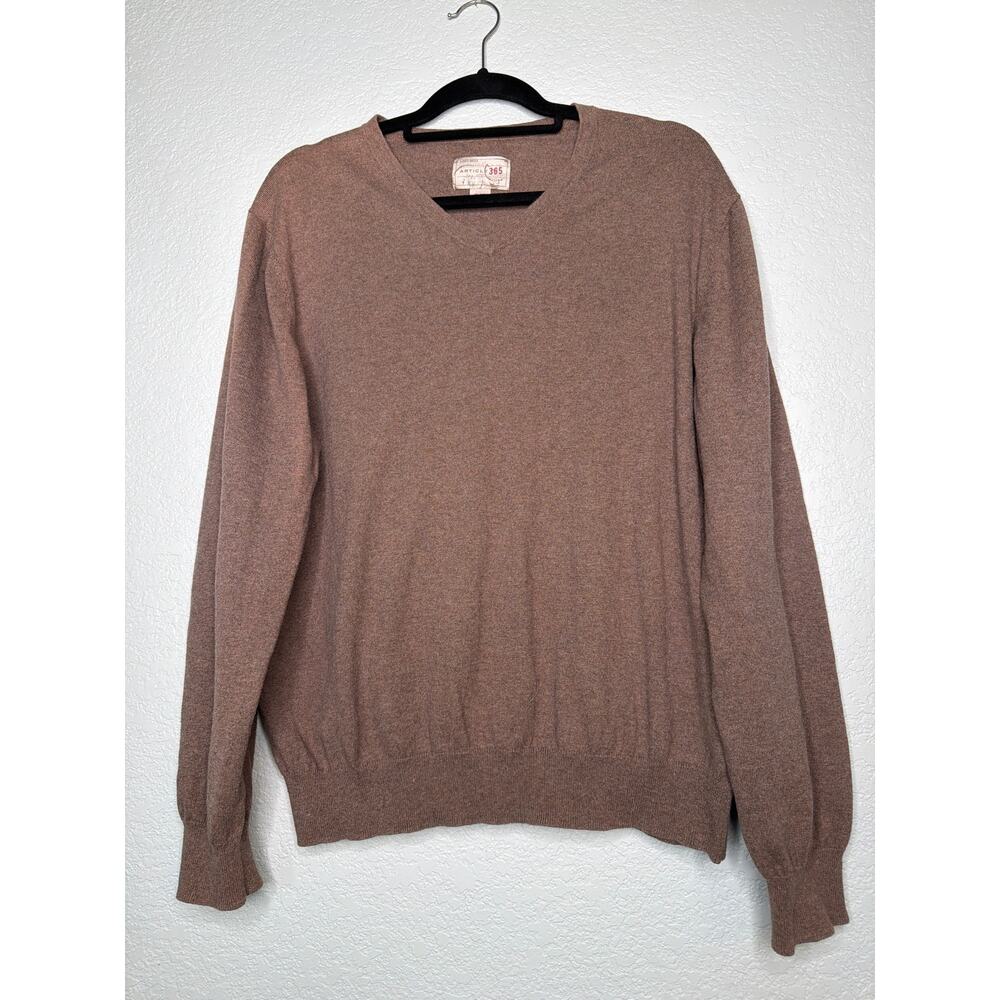 Article 365 Brown Cotton Cashmere Knit Sweater XL Long Sleeve Pullover
